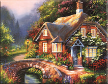 Load image into Gallery viewer, Cross Stitch Kit Cottage by the River