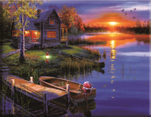 Load image into Gallery viewer, Cross Stitch Kit Cottage by the River