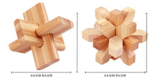 Load image into Gallery viewer, Set of 12PCS Educational Bamboo Puzzle Brain Teaser
