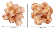 Lade das Bild in den Galerie-Viewer, Set of 12PCS Educational Bamboo Puzzle Brain Teaser

